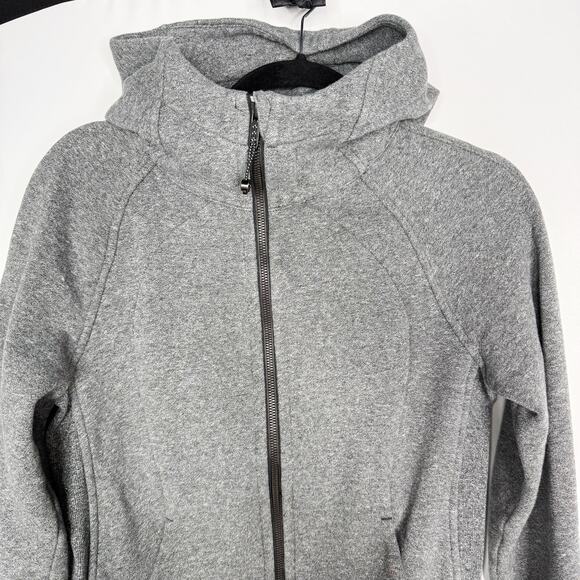 Lululemon Womens 6 Heathered Speckled Black Gray Scuba Hoodie III French Terry - Picture 3 of 9
